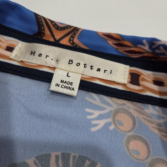 Her ..Bottari Blue Button-Up Shirt Dress Sz.L - Picture 8 of 14